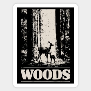 Deer and Her Baby in the Woods Sticker